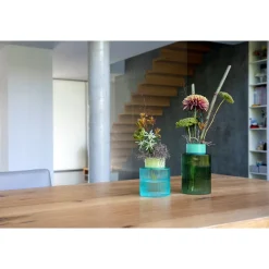 Muttertag<Remember Glasvase Groove grün 9,3x14,5x23,8cm