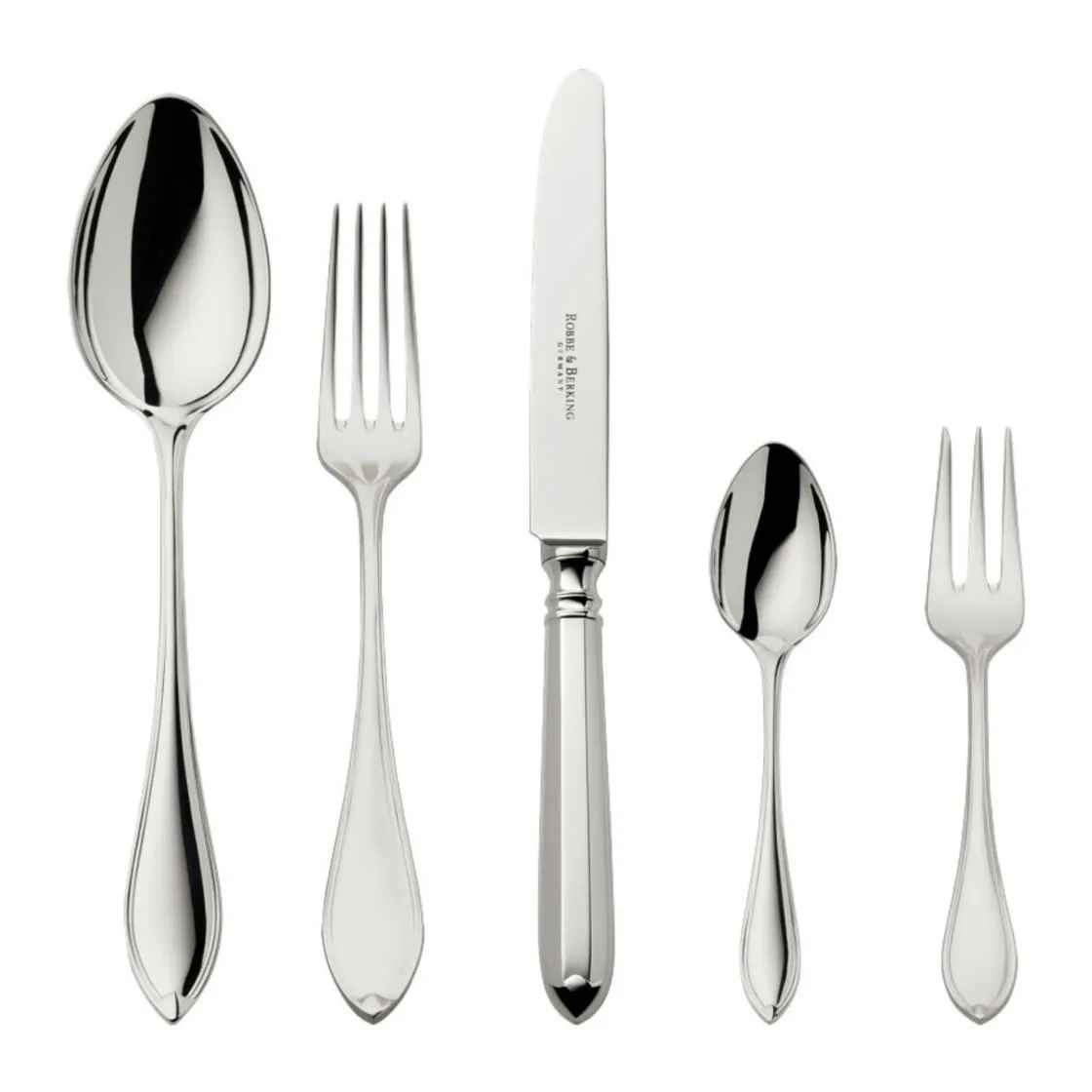 Versilbertes Besteck<Robbe & Berking 30 tlg. Garnitur Navette 150 g versilbert
