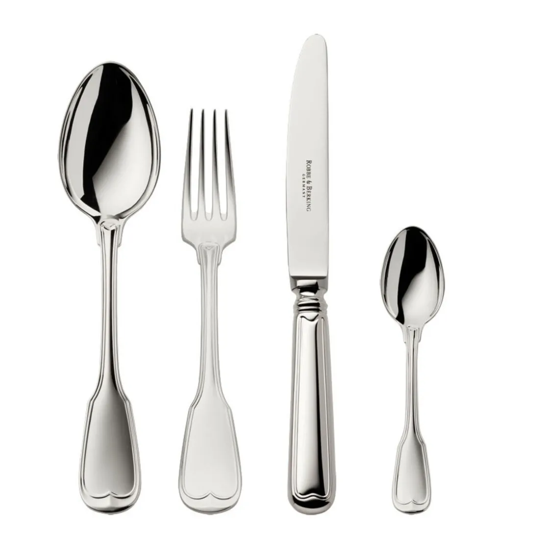 Robbe & Berking 4 tlg. Garnitur Alt Faden 925 Sterlingsilber