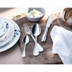 Versilbertes Besteck<Robbe & Berking 4 tlg. Garnitur Alt Faden 150 g versilbert