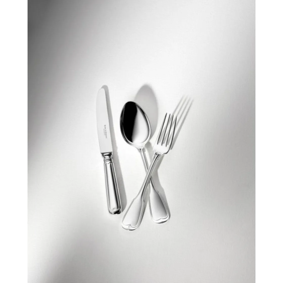 Versilbertes Besteck<Robbe & Berking 4 tlg. Garnitur Alt Faden 150 g versilbert