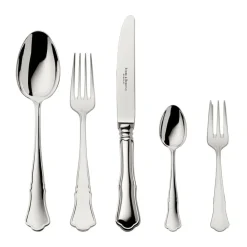 Versilbertes Besteck<Robbe & Berking 30 tlg. Garnitur Alt Chippendale 150 g versilbert