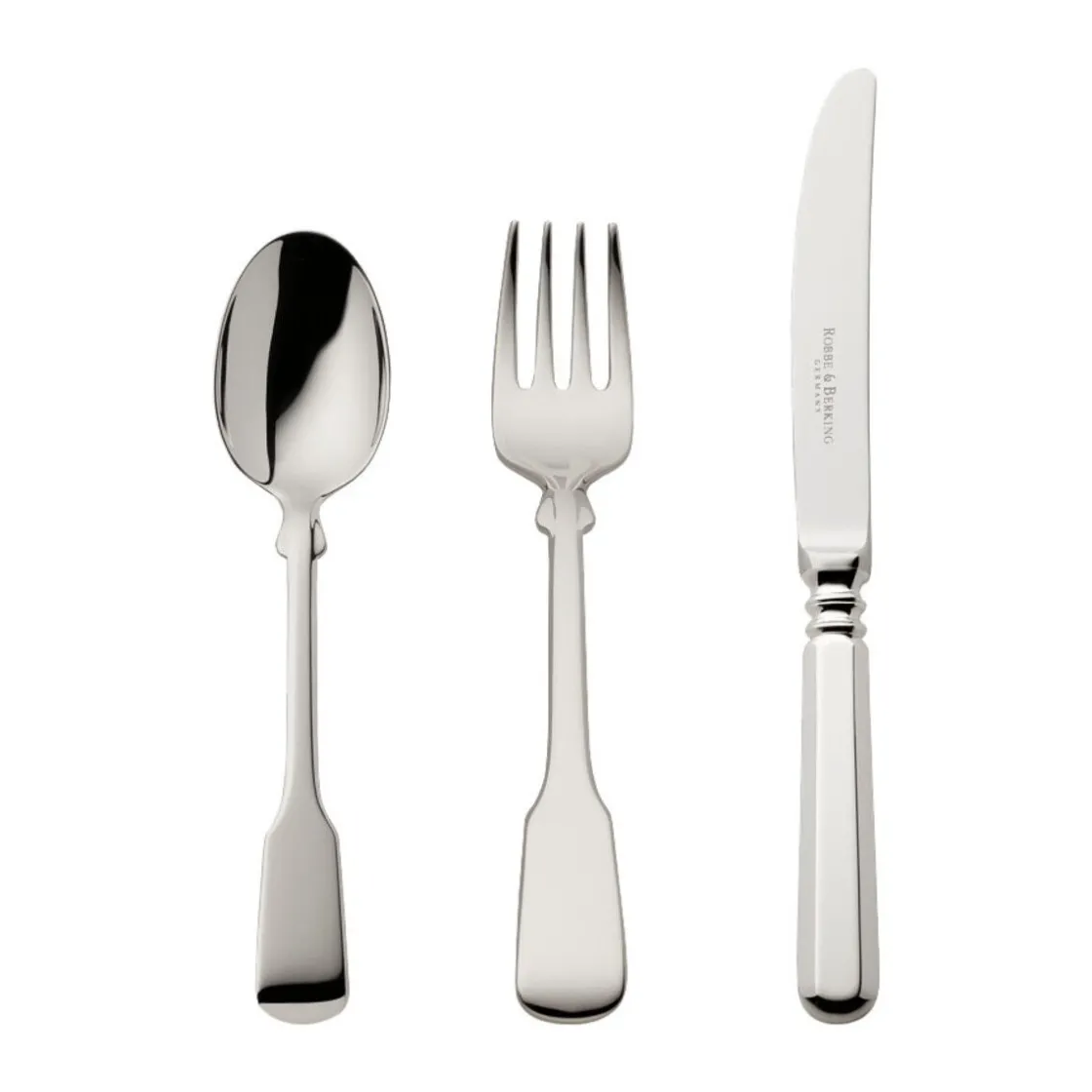 Kinderbesteck<Robbe & Berking 3 tlg. Kinderbesteck Alt Spaten 150 g versilbert