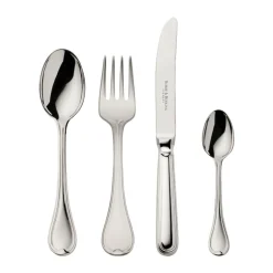 Kinder Robbe & Berking 4 tlg. Kinderbesteck Classic Faden 925 Sterlingsilber