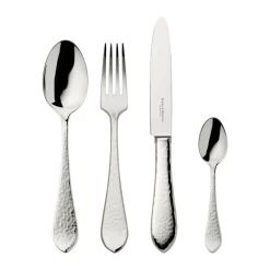 Versilbertes Besteck<Robbe & Berking Menübesteck-Set 4-tlg. Martelé 150 g versilbert