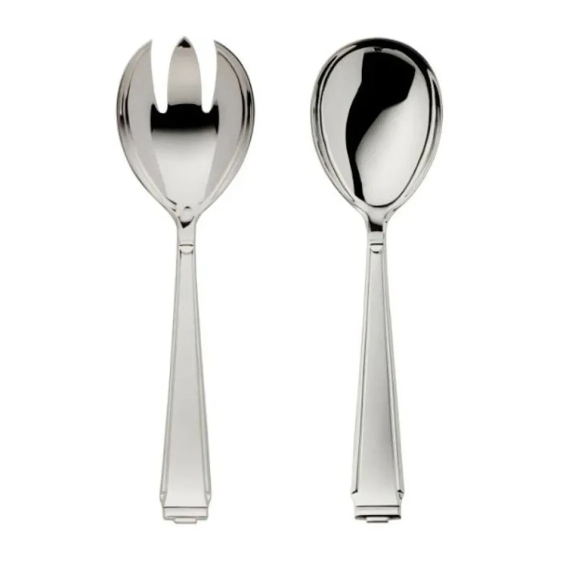 Robbe & Berking Salatbesteck gross Art Deco 925 Sterlingsilber