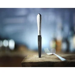 Robbe & Berking Steakmesser Frozen Black Martelé 925 Sterlingsilber