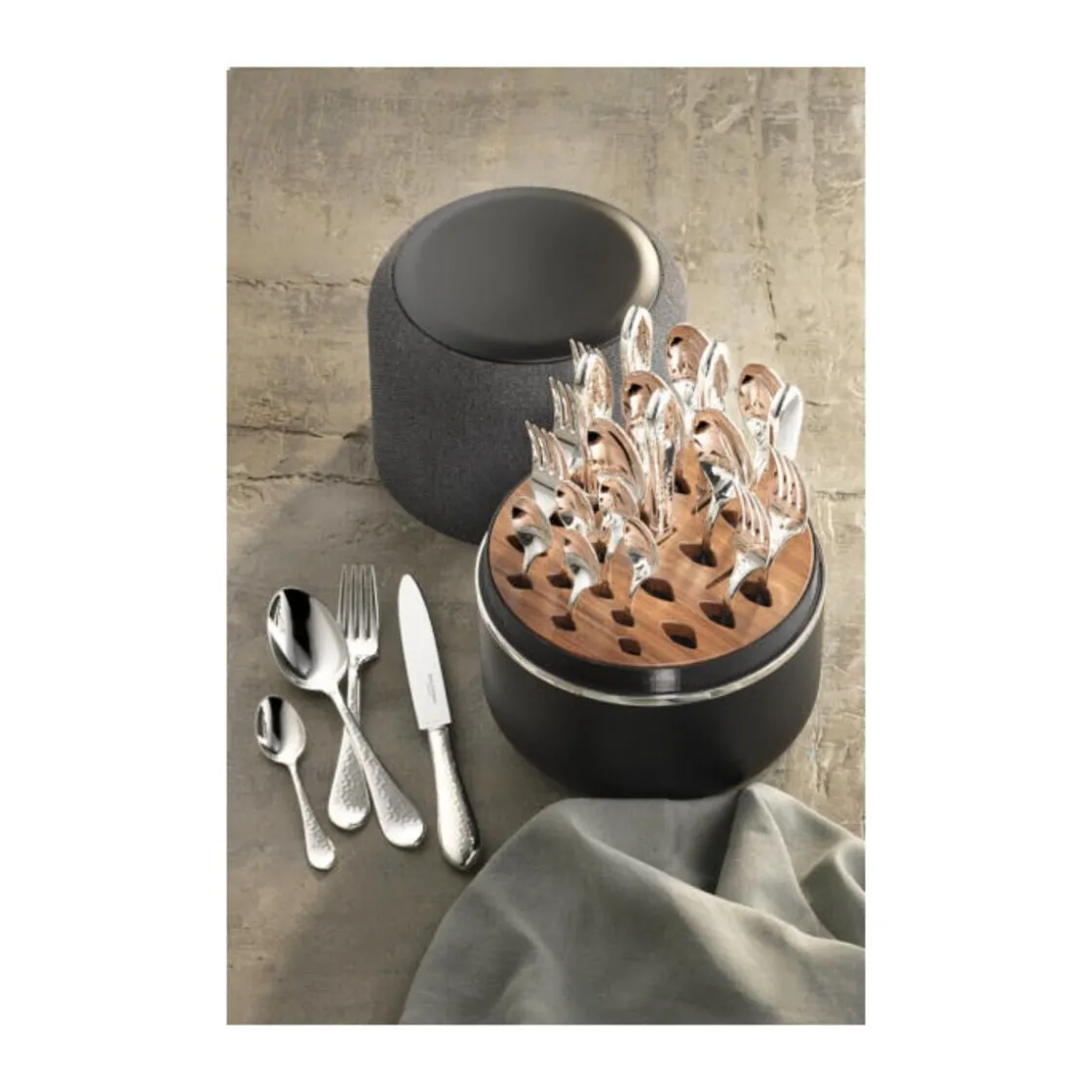 Besteck Set 6 Personen<Robbe & Berking The Box - Martelé 925 Sterlingsilber inkl. 24-tlg Besteckset