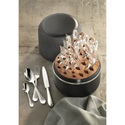 Besteck Set 6 Personen<Robbe & Berking The Box - Martelé 150 g versilbert inkl. 24-tlg Besteckset