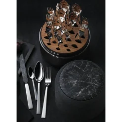 Robbe & Berking The Box - Riva 150 g versilbert inkl. 24-tlg Besteckset Marble Cut
