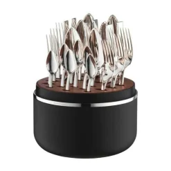 Robbe & Berking The Box - Riva 925 Sterlingsilber inkl. 24-tlg Besteckset Frozen Black