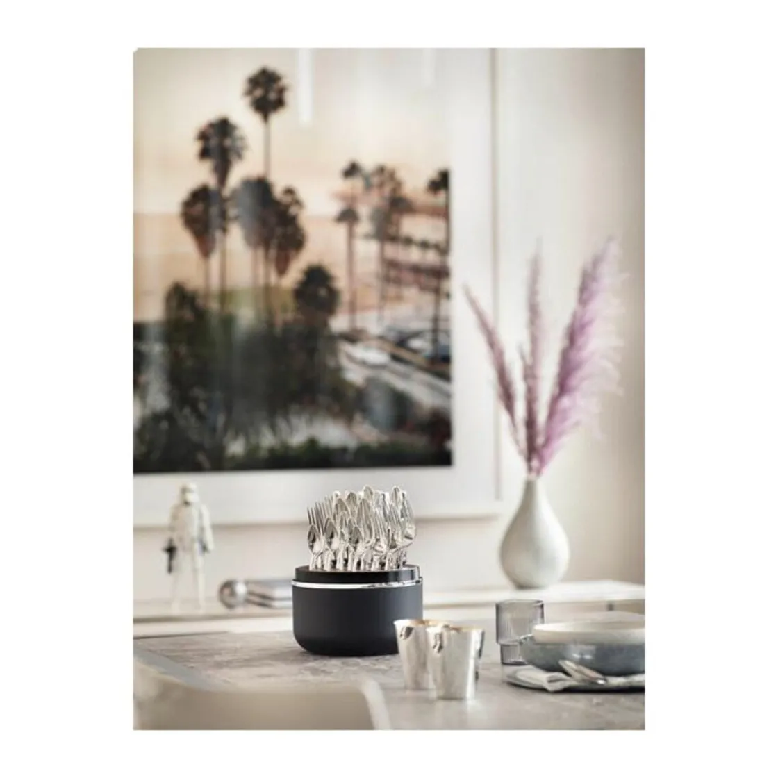 Robbe & Berking The Box - Riva 925 Sterlingsilber inkl. 24-tlg Besteckset Frozen Black