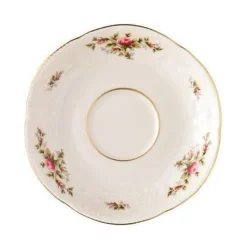 Rosenthal Kaffee-Untertasse 14 cm Sanssoucci Elfenbein Moosrose neu Poliergold Ramona