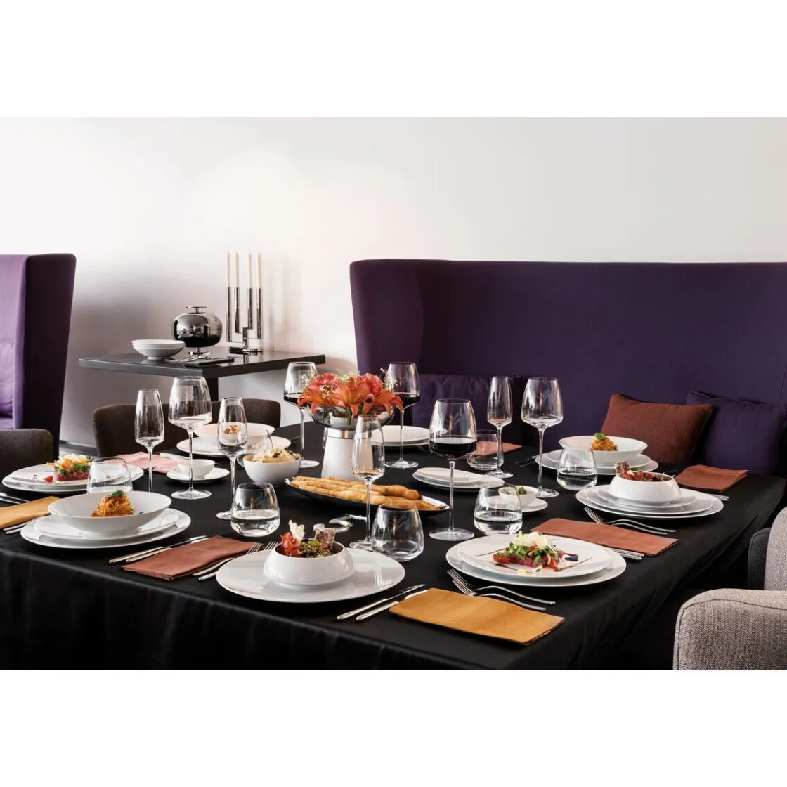 Pilzküche<Rosenthal Tafel-Set 12-tlg. TAC Gropius Weiß