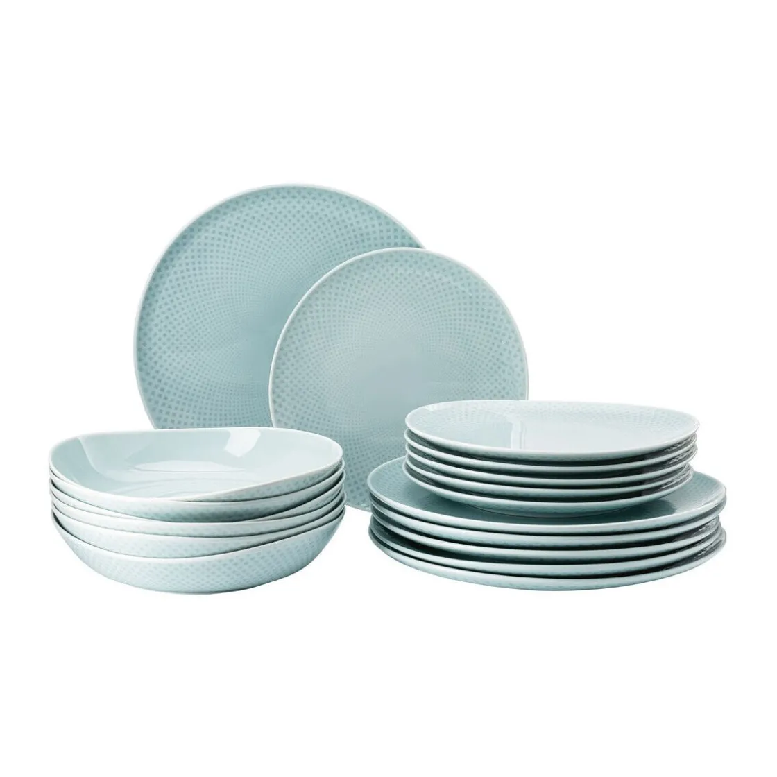 Geschirrsets 6 Personen<Rosenthal Teller-Set 18-tlg. Junto Opal Green