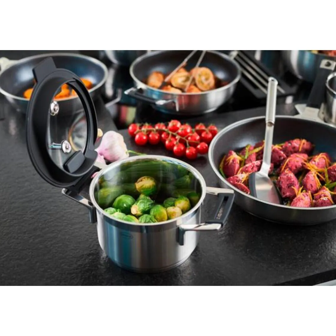 Töpfe|Kochwelt Entdecken<Rösle Kochtopf 16cm mit Silikonranddeckel SILENCE PRO