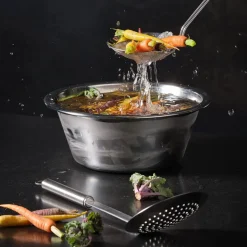 Schöpfkellen|Messer & Co. Entdecken<Rösle Schaumlöffel flach Rundgriff Grob Edelstahl 12cm