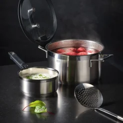 Schöpfkellen|Messer & Co. Entdecken<Rösle Schaumlöffel flach Rundgriff Grob Edelstahl 12cm