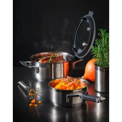 Kochwelt Entdecken|Töpfe<Rösle Topf-Set 5-tlg. Silence Pro schwarz