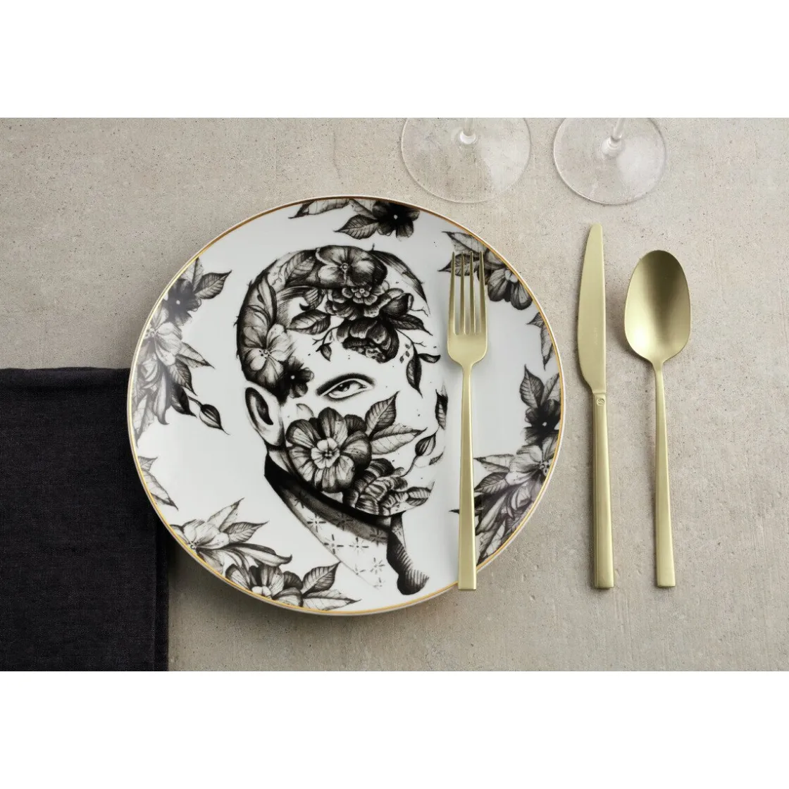 Besteck Set 6 Personen|Sommertafel<Sambonet Besteck-Set 24-tlg. Rock Antique PVD Champagne