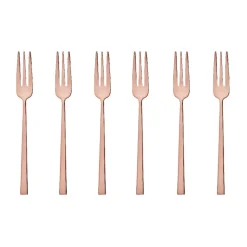 Kuchengabeln|Muttertag<Sambonet Kuchengabel 6 St. Rock Edelstahl/PVD Kupfer
