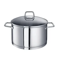 Schulte-Ufer Fleischtopf 24 cm Edelstahl Wega mit Glasdeckel