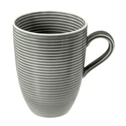 Becher<Seltmann Weiden Becher mit Henkel 0,35 l mit Relief Beat perlgrau