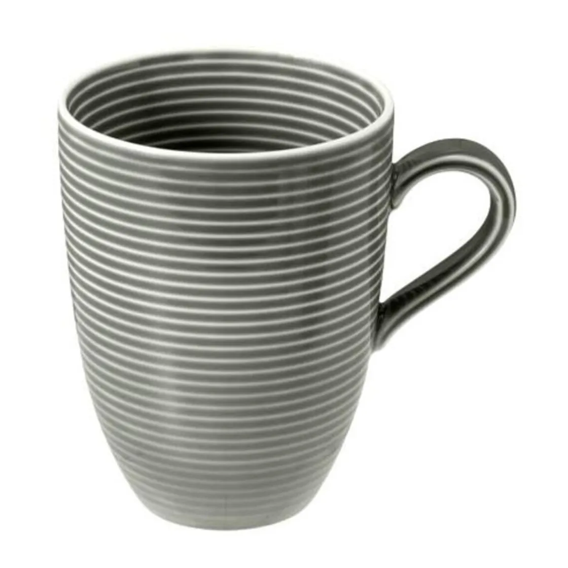 Becher<Seltmann Weiden Becher mit Henkel 0,35 l mit Relief Beat perlgrau