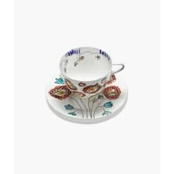 Serax Cappuccinotasse mit Untere 8 cm Midnight Flowers Anemone Milk