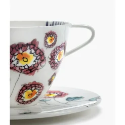 Serax Cappuccinotasse mit Untere 8 cm Midnight Flowers Anemone Milk
