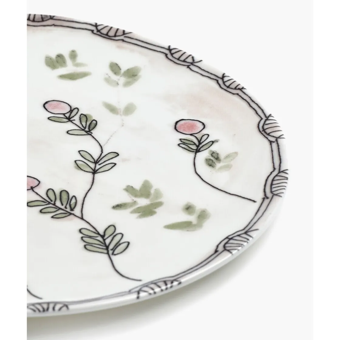 Frühstücksteller<Serax Frühstücksteller 20 cm Midnight Flowers Mirtillo Nude