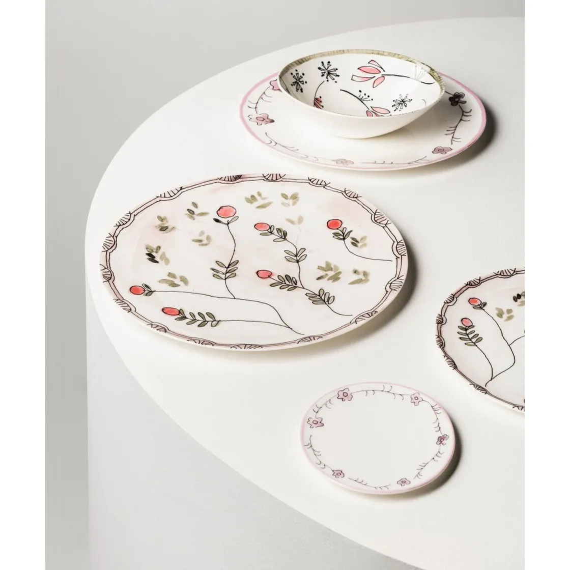 Frühstücksteller<Serax Frühstücksteller 20 cm Midnight Flowers Mirtillo Nude