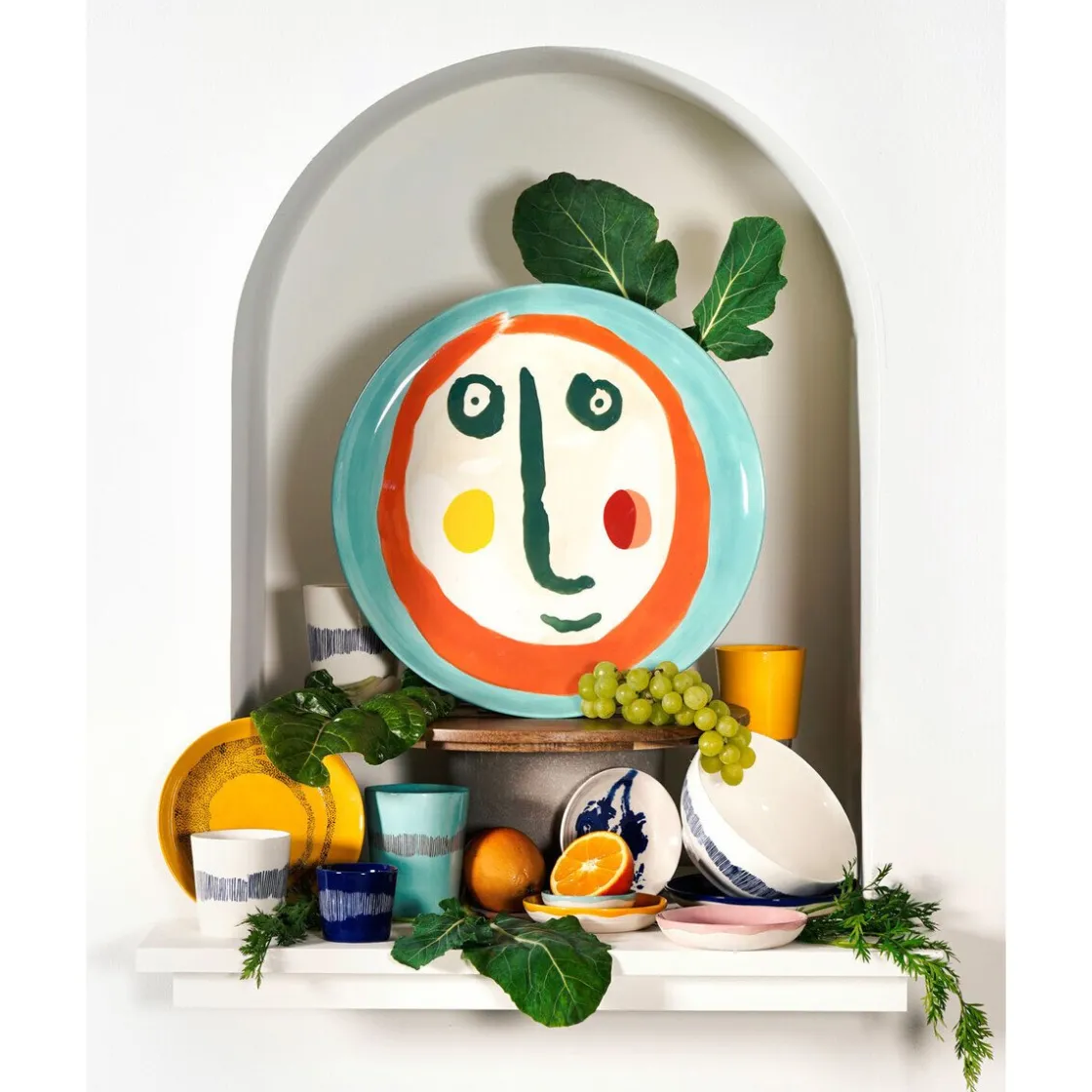Frühstücksteller<Serax Frühstücksteller mit Gesicht 2 19 cm Feast bunt