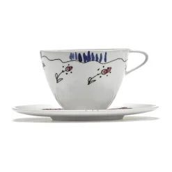 Kaffeetassen<Serax Kaffeetasse mit Untere 11 cm Midnight Flowers Anemone Milk Mauve