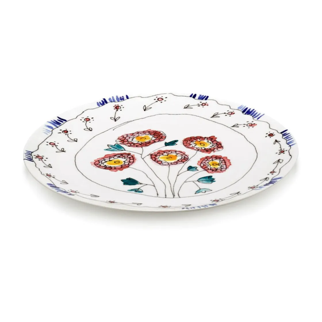 Servierplatten<Serax Servierplatte 31 cm Midnight Flowers Anemone Milk Mauve