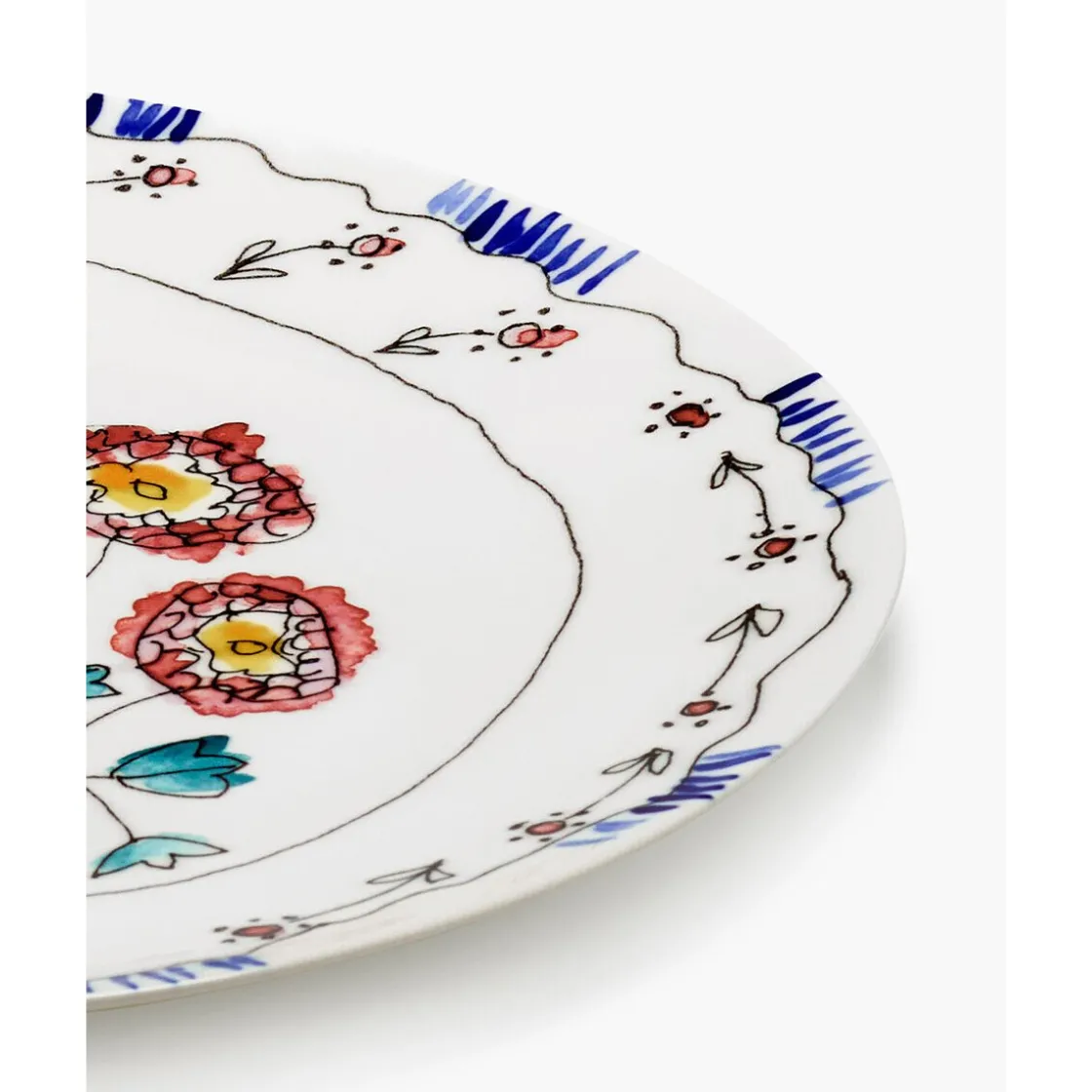 Servierplatten<Serax Servierplatte 31 cm Midnight Flowers Anemone Milk Mauve