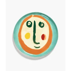 Servierplatten<Serax Servierplatte mit Gesicht 2 35 cm Feast bunt