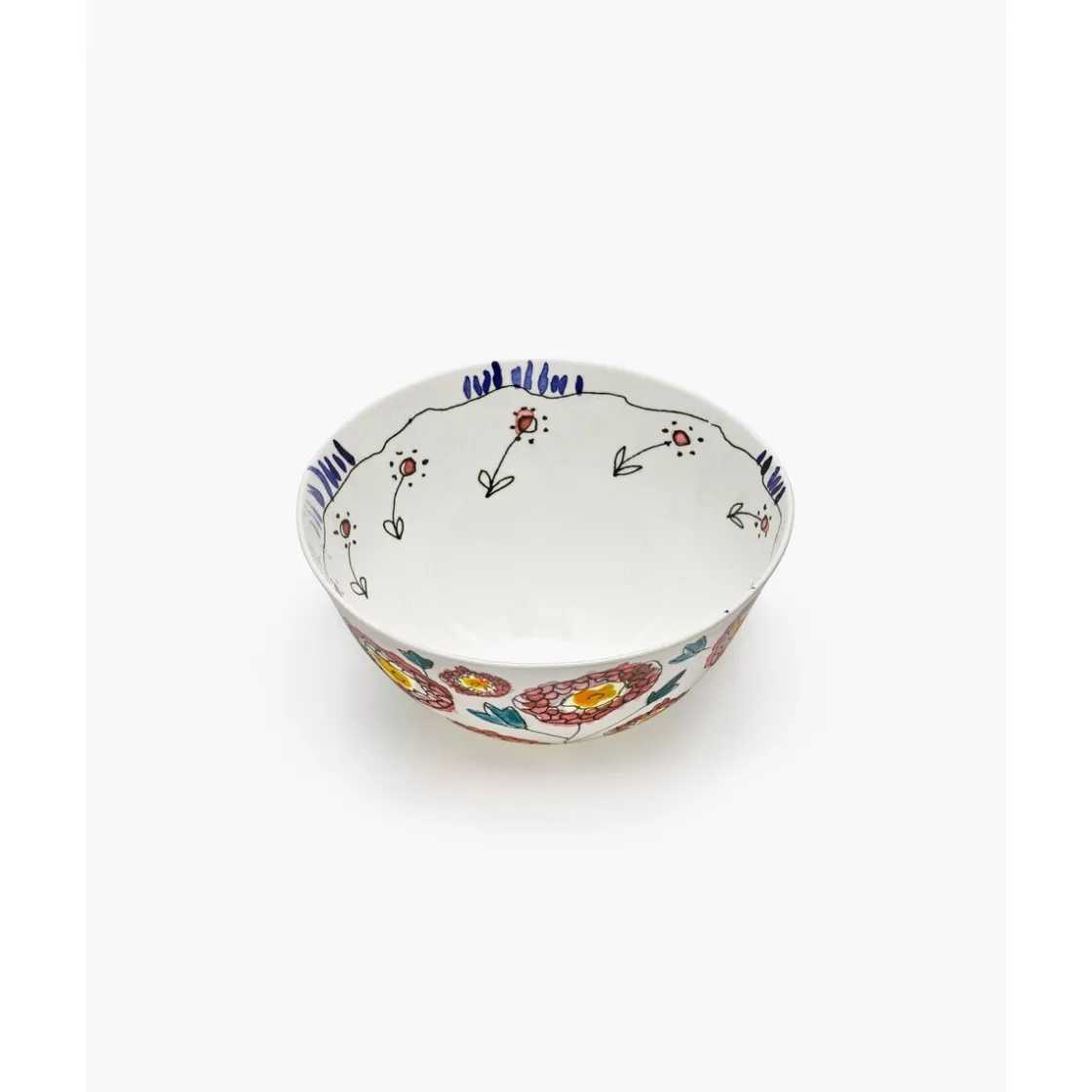 Schüsseln<Serax Servierschüssel L 25 cm Midnight Flowers Anemone Milk Mauve