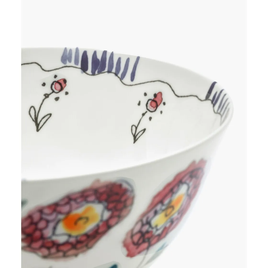 Schüsseln<Serax Servierschüssel L 25 cm Midnight Flowers Anemone Milk Mauve