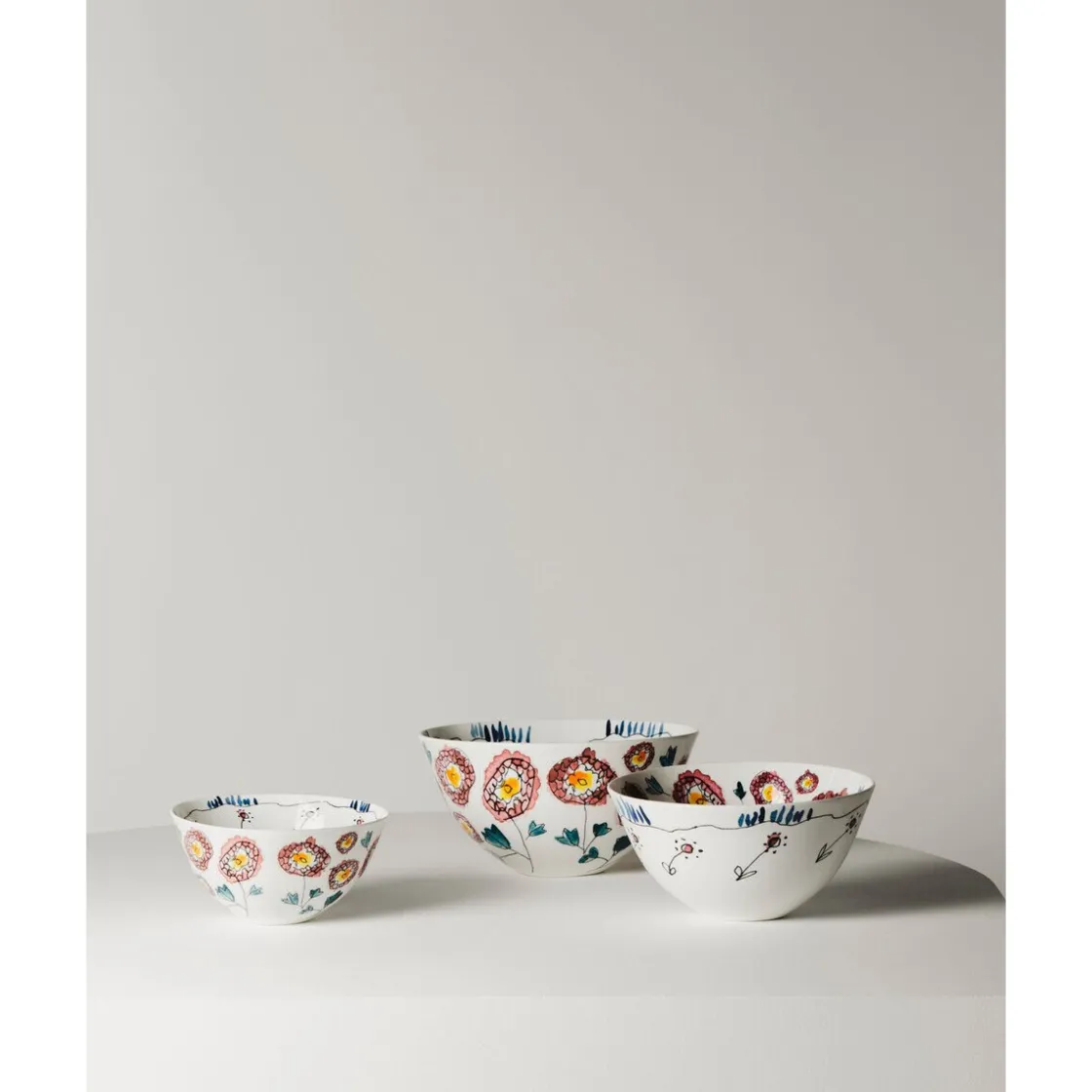 Schüsseln<Serax Servierschüssel L 25 cm Midnight Flowers Anemone Milk Mauve