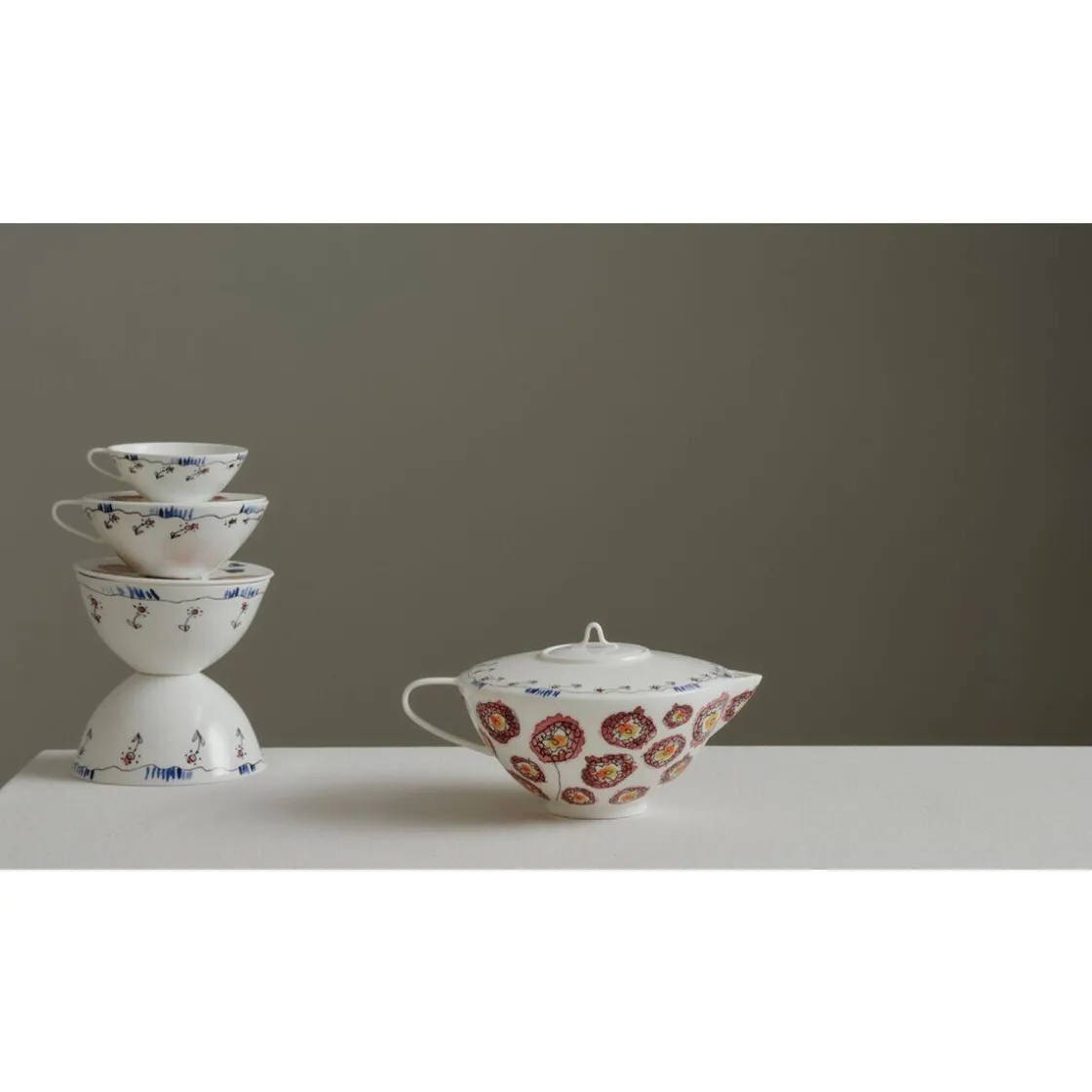 Serax Teekanne 20x16x11 cm Midnight Flowers Anemone Milk Mauve