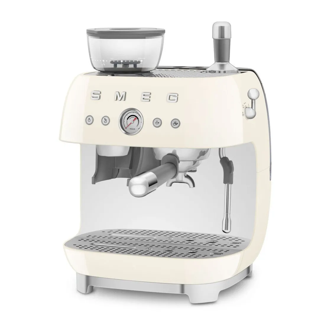 Smeg Espressomaschine mit Mahlwerk EGF03 2 Tassen 1650 W 50’s Style creme