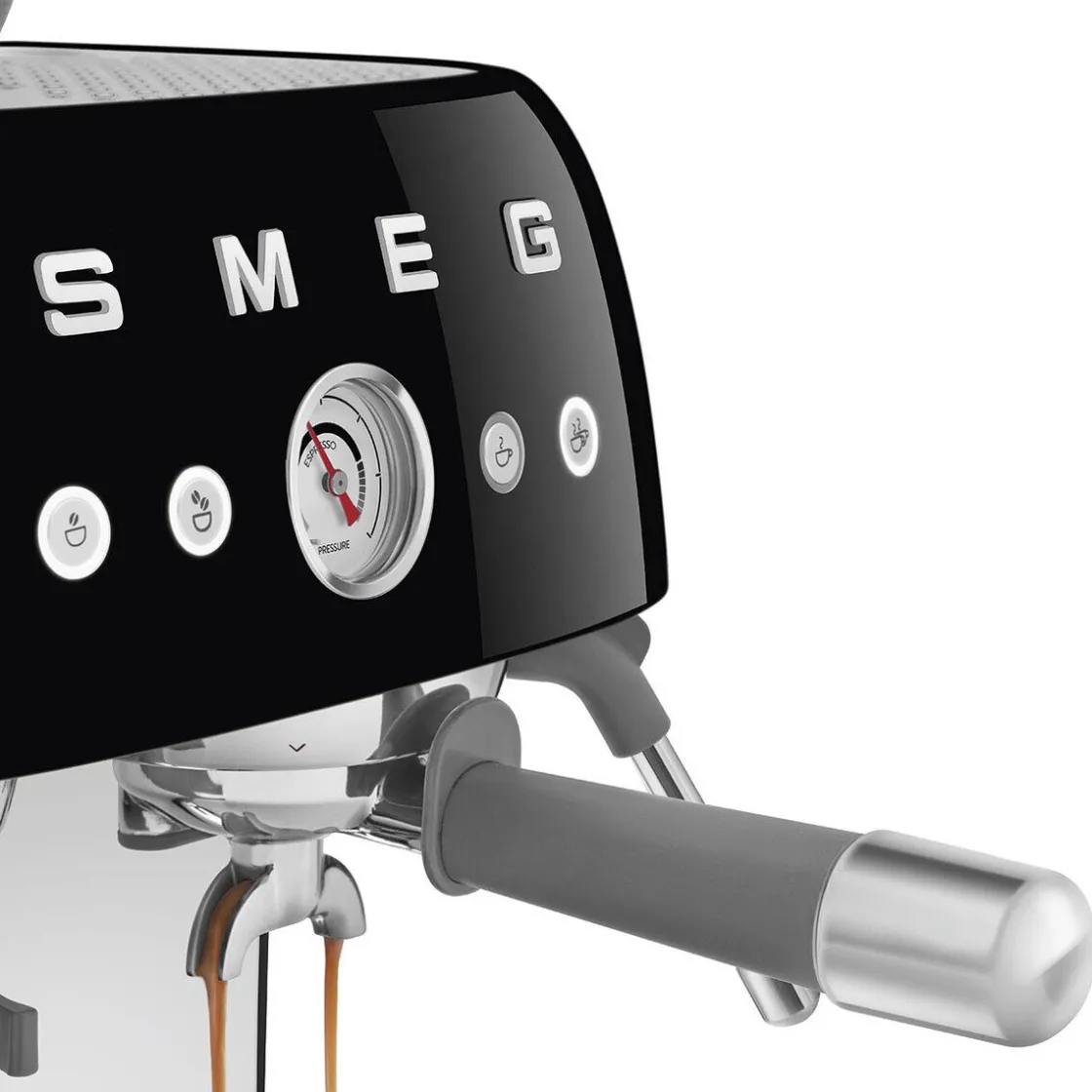 Smeg Espressomaschine mit Mahlwerk EGF03 2 Tassen 1650 50’s Style schwarz