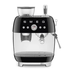 Kaffeemaschinen<Smeg Espressomaschine mit Mahlwerk EGF03 2 Tassen 1650 50’s Style schwarz