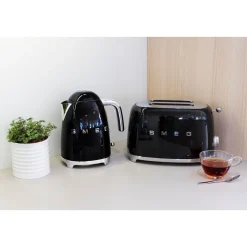 Toaster<Smeg 2-Schlitz-Toaster TSF01 950 W 50's Style schwarz