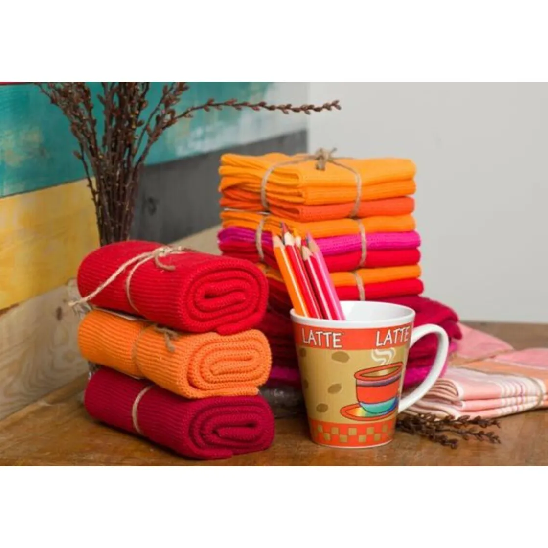 Küchentextil<Solwang Wischtücher 3er-Pack rot kombi