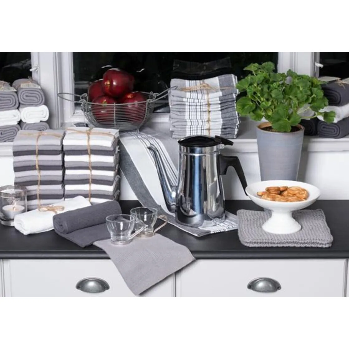 Solwang Wischtücher 25x25cm 3er-Pack Sturmgrau-Kombi