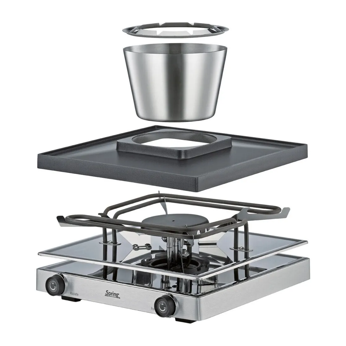 Winterküche<Spring Raclette/Fondue für 8 31x34x17 cm Classic edelstahl