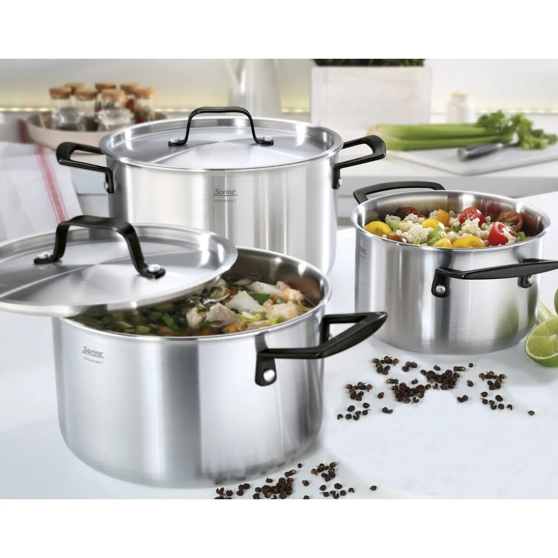 Spring Topf-Set 5-tlg. Gourmet schwarz