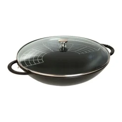 Pfannen|Kochwelt Entdecken<Staub Wok mit Glasdeckel 37 cm schwarz